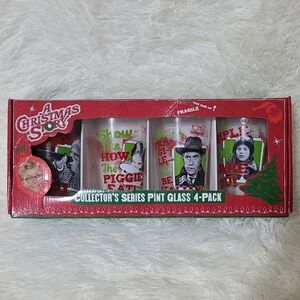 A‎ CHRISTMAS STORY Collector's Series Pint Glass 4-Pack - Red, Green, White